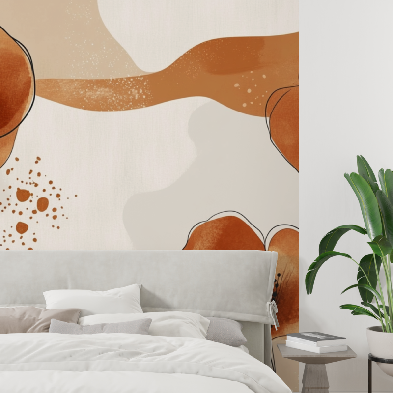 Aquarellblumenpapier und Boho-Tapisserie-Tendenz