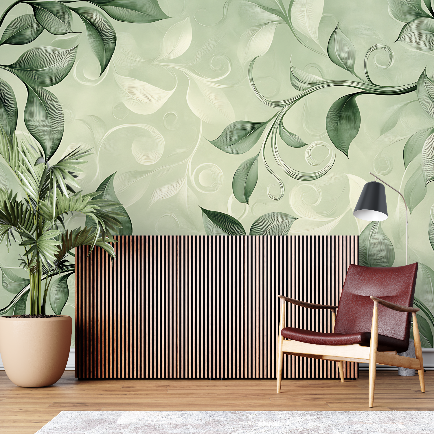 Living Room Green Wallpaper | Murals Wallpaper