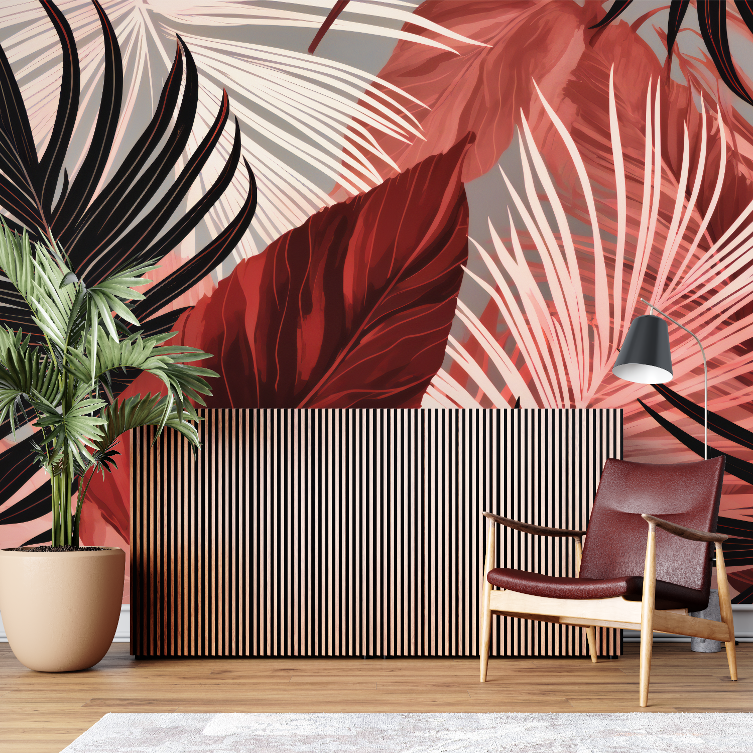 Gray and Red Wallpaper | Murals Wallpaper