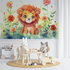 Enchanted Lion and Flowers Wallpaper | Murals Wallpaper