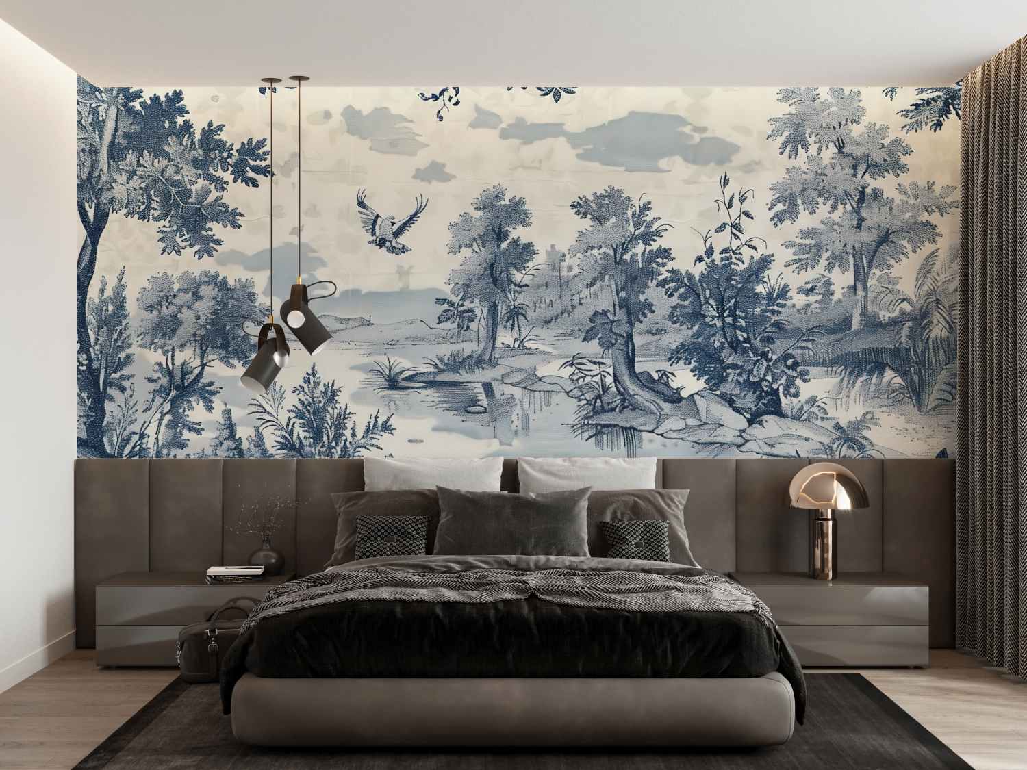 Toile de Jouy Wallpaper for Bedroom | Murals Wallpaper