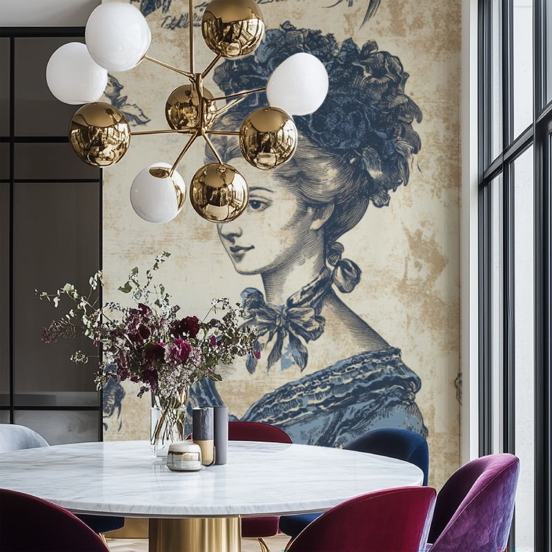 Tapeten Vintage-Portrait-Salonliege