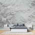 Esthetic white flowers mural wallpaper tete de lit