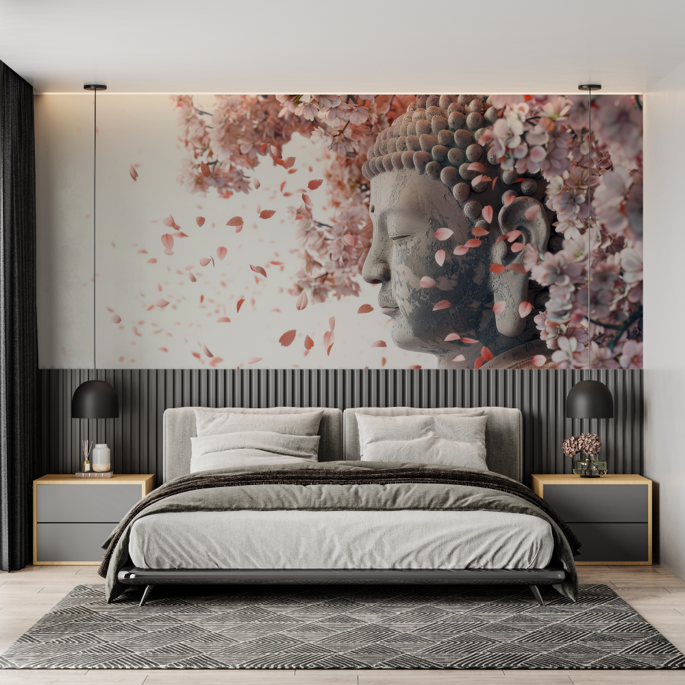 Buddha Floral Wallpaper | Murals Wallpaper