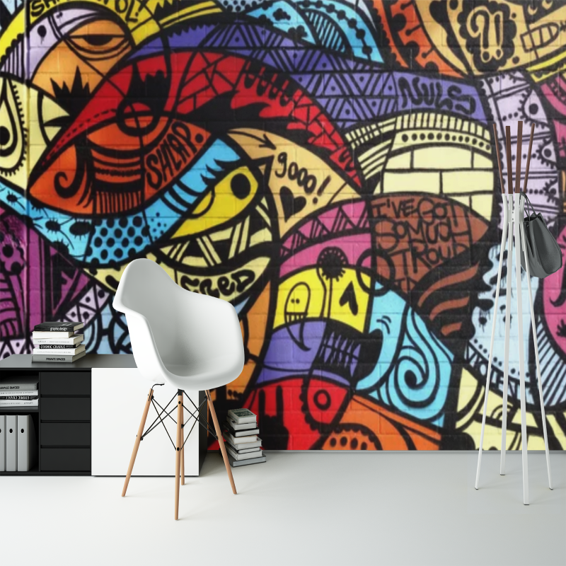 Tribal Design Graffiti Wallpaper | Murals Wallpaper