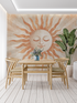 Terracotta Wallpaper with Graphic Sun | Murals Wallpaper