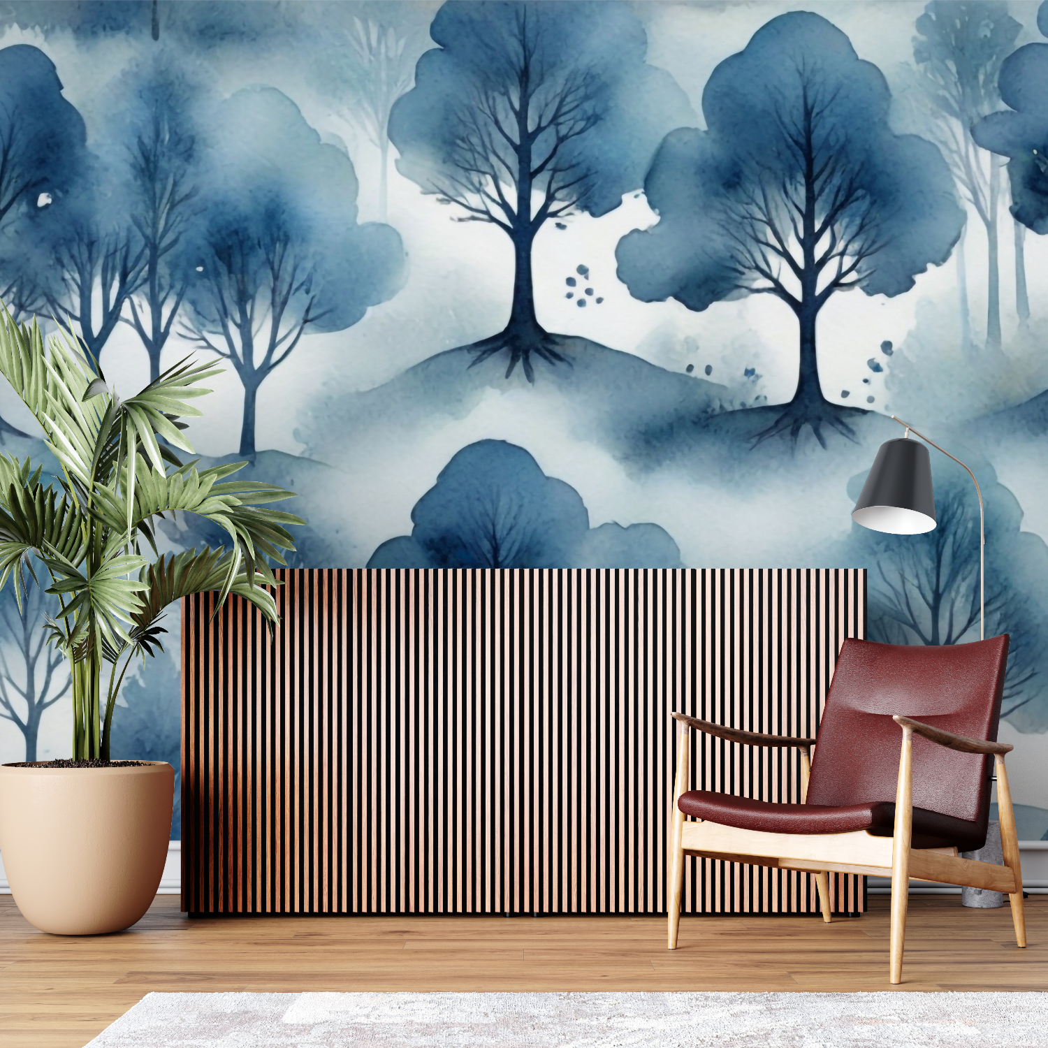 Blue and Gray Wallpaper | Murals Wallpaper