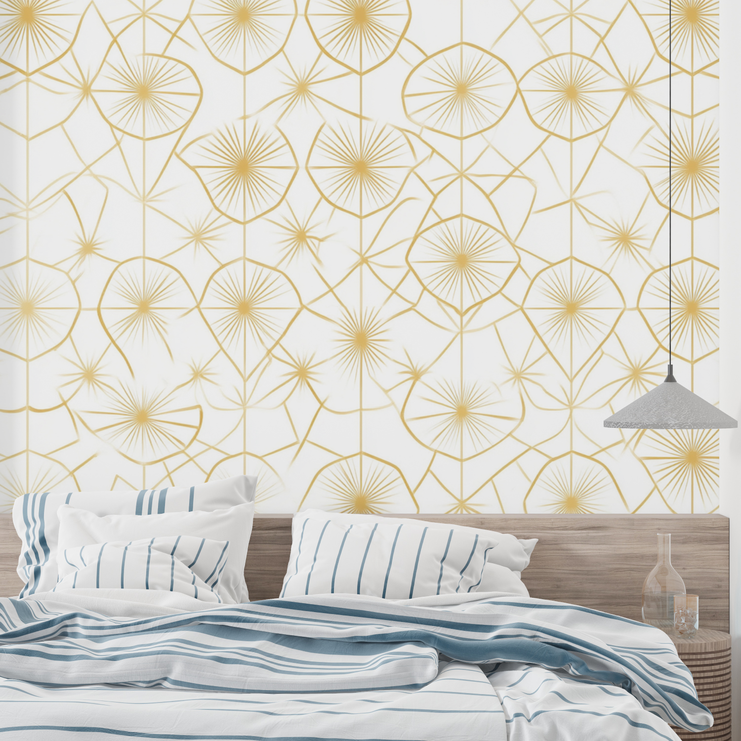 Art Deco White Gold Wallpaper | Murals Wallpaper
