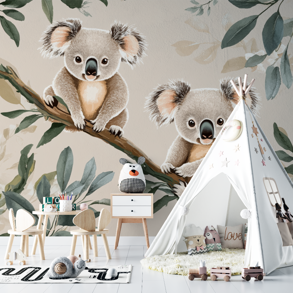 Koala Wallpaper on Soft Sand Background | Murals Wallpaper