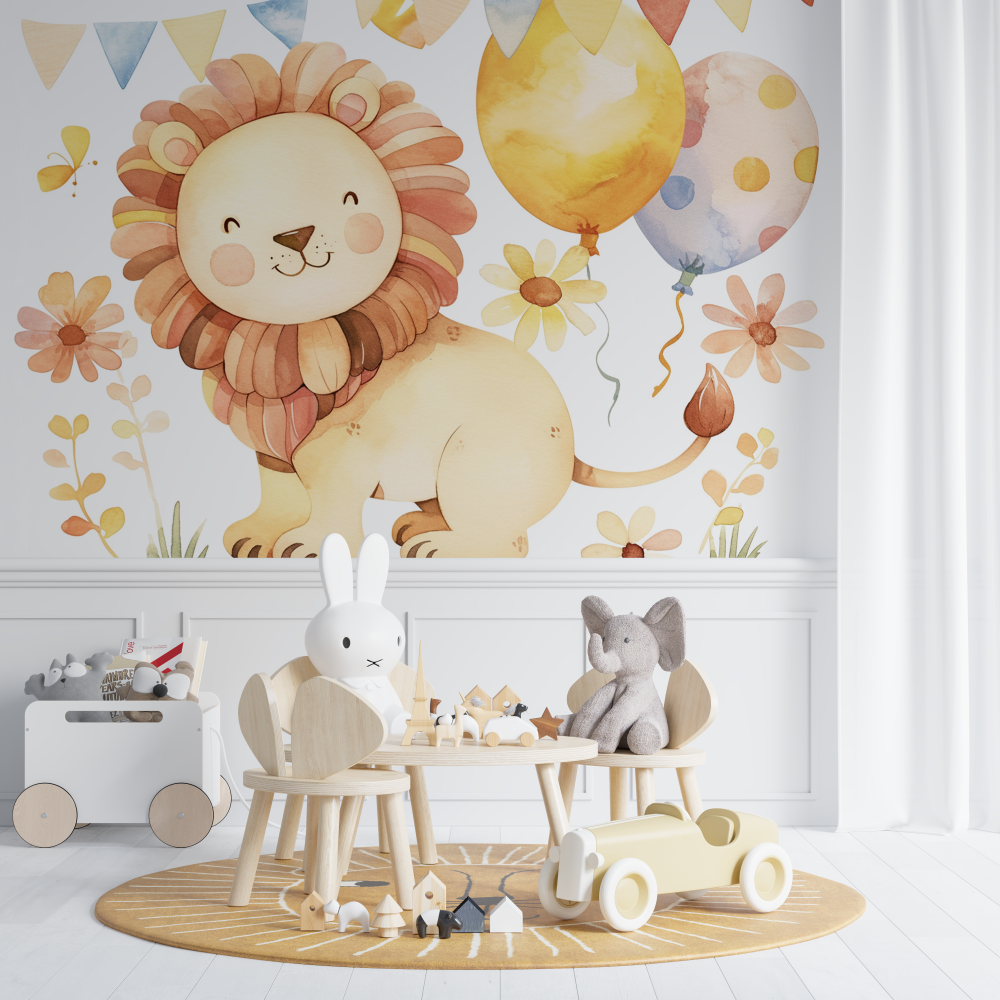Floral Lion Wallpaper | Murals Wallpaper