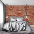 Terracotta Wallpaper with Baroque Swirls | Murals Wallpaper