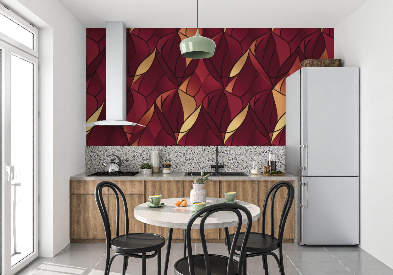 Red Deco Art Wallpaper | Murals Wallpaper
