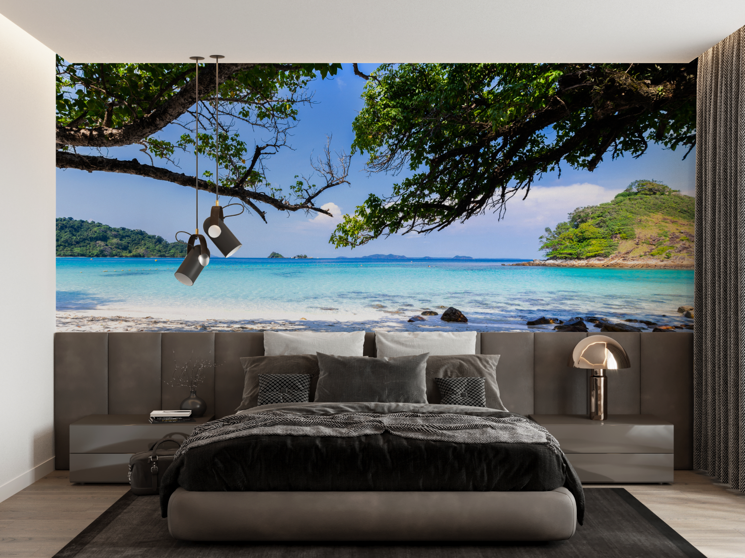 Papier Peint Panoramique Mer Des Îles - Trompe l'oeil