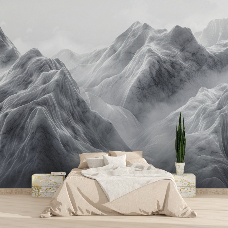 Abstract Mont Blanc Misty Morning Wallpaper | Murals Wallpaper