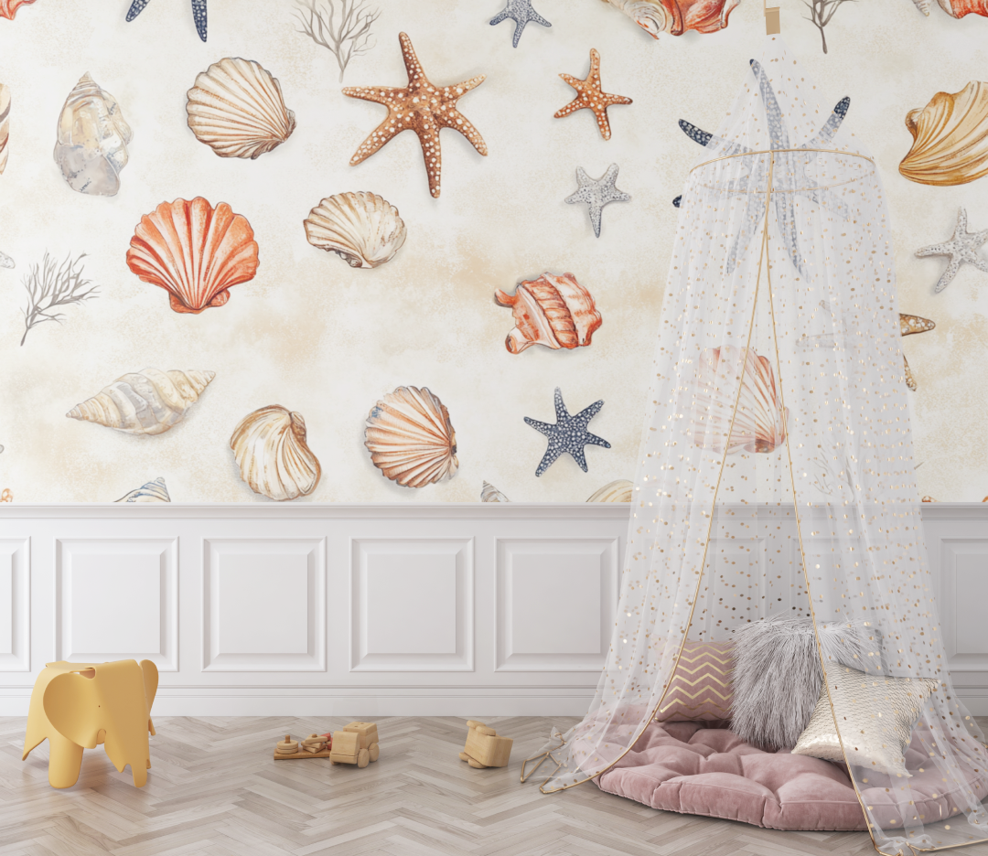 Marine Wallpaper Shells & Corals Tapestry | Murals Wallpaper