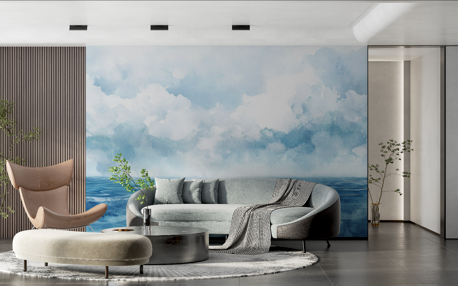 Watercolor Marine Landscape Wallpaper | Murals Wallpaper