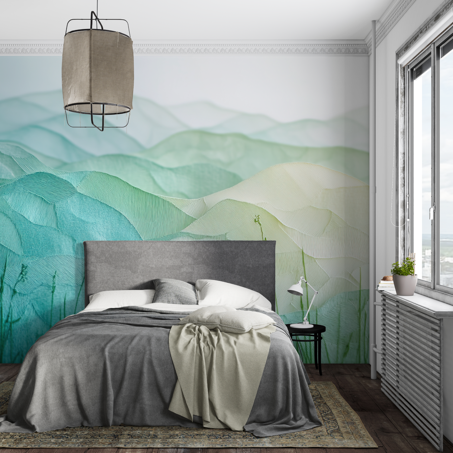 3D Green Watercolor Wallpaper | Murals Wallpaper