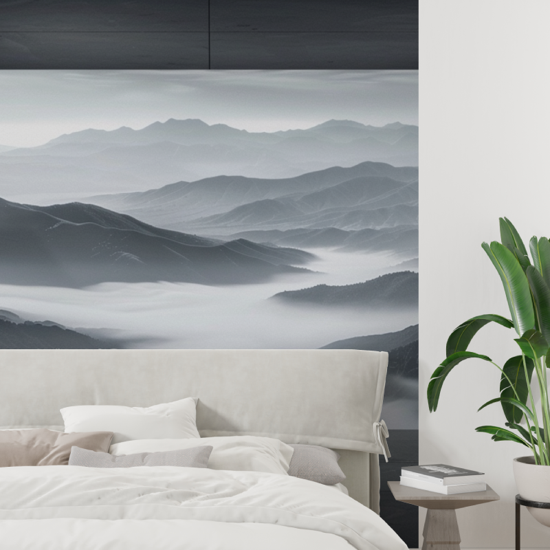 Black and White Nature Panorama Wallpaper | Murals Wallpaper