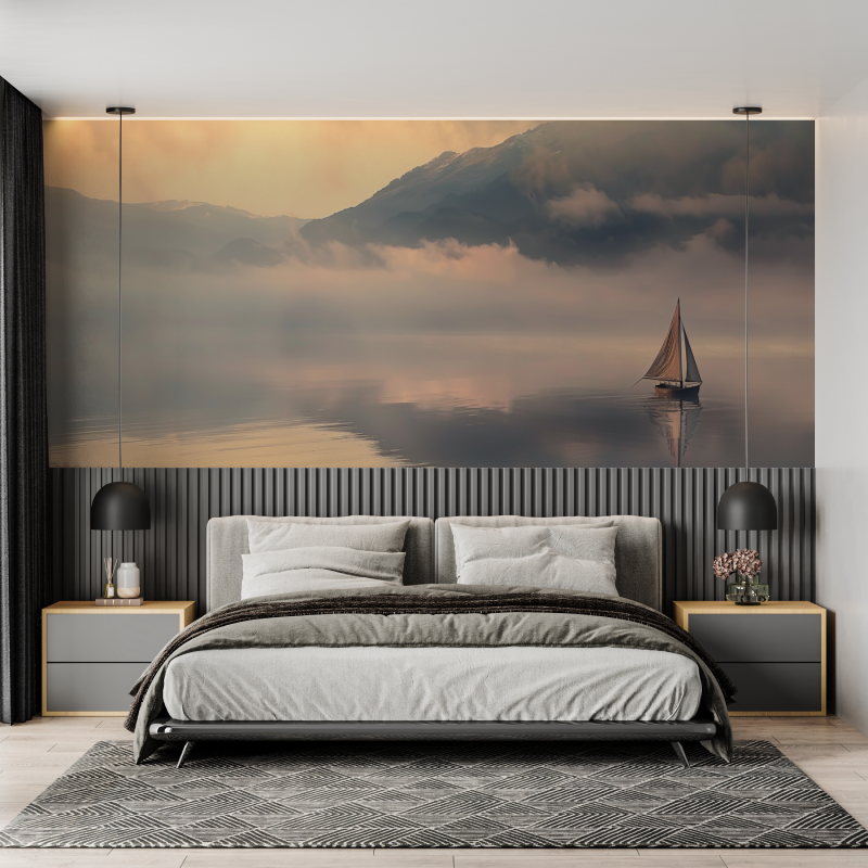 Lake Annecy Navigation Wallpaper | Murals Wallpaper