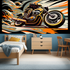 Orange Motorcycle Graffiti Wallpaper | Murals Wallpaper