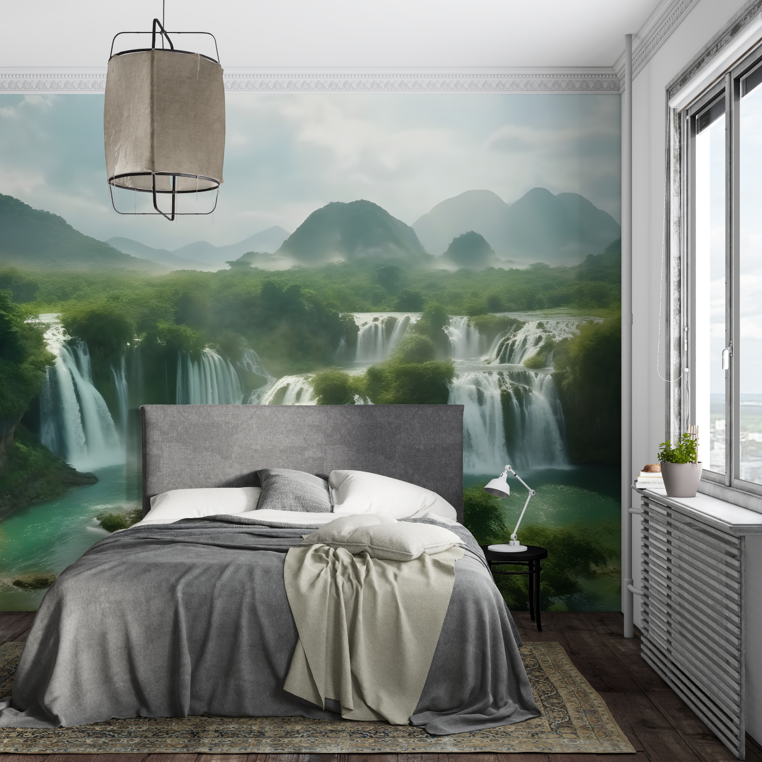 Watercolor Soft Waterfall Wallpaper | Murals Wallpaper
