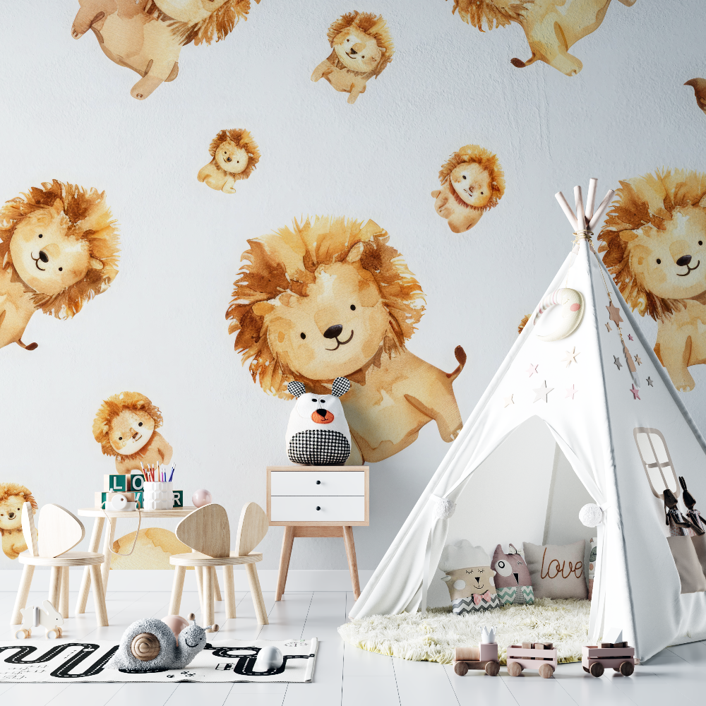 Lion Small Pattern Wallpaper | Murals Wallpaper