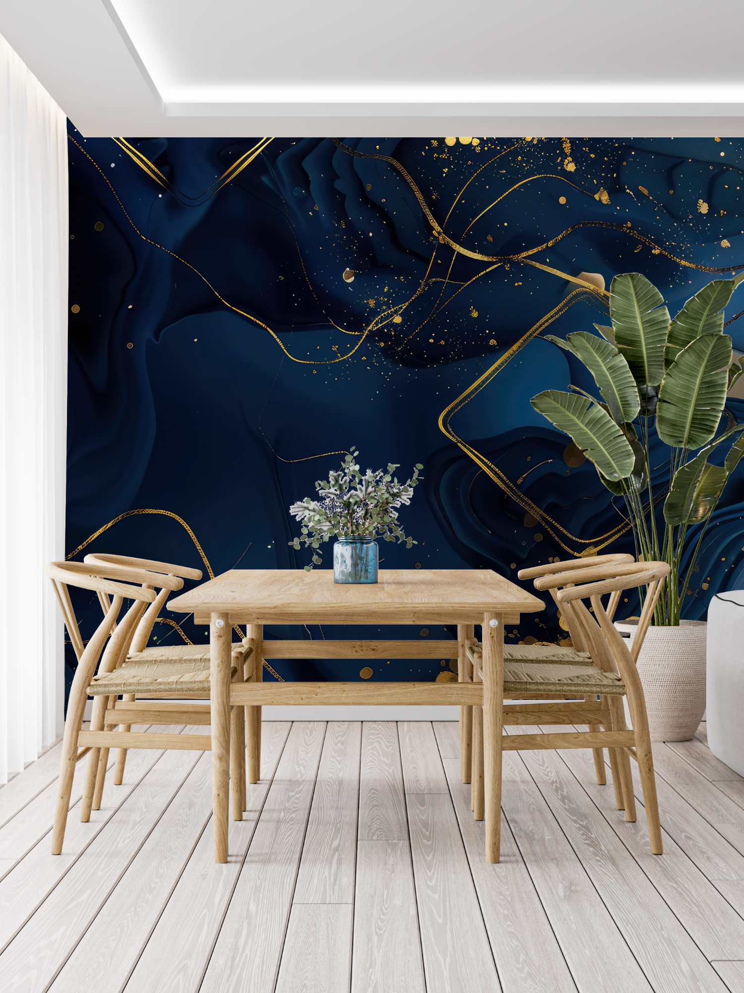 Midnight Blue and Gold Wallpaper | Murals Wallpaper