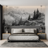 French Black and White Alps Mural Wallpaper