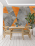 Gray and Orange Wallpaper | Murals Wallpaper