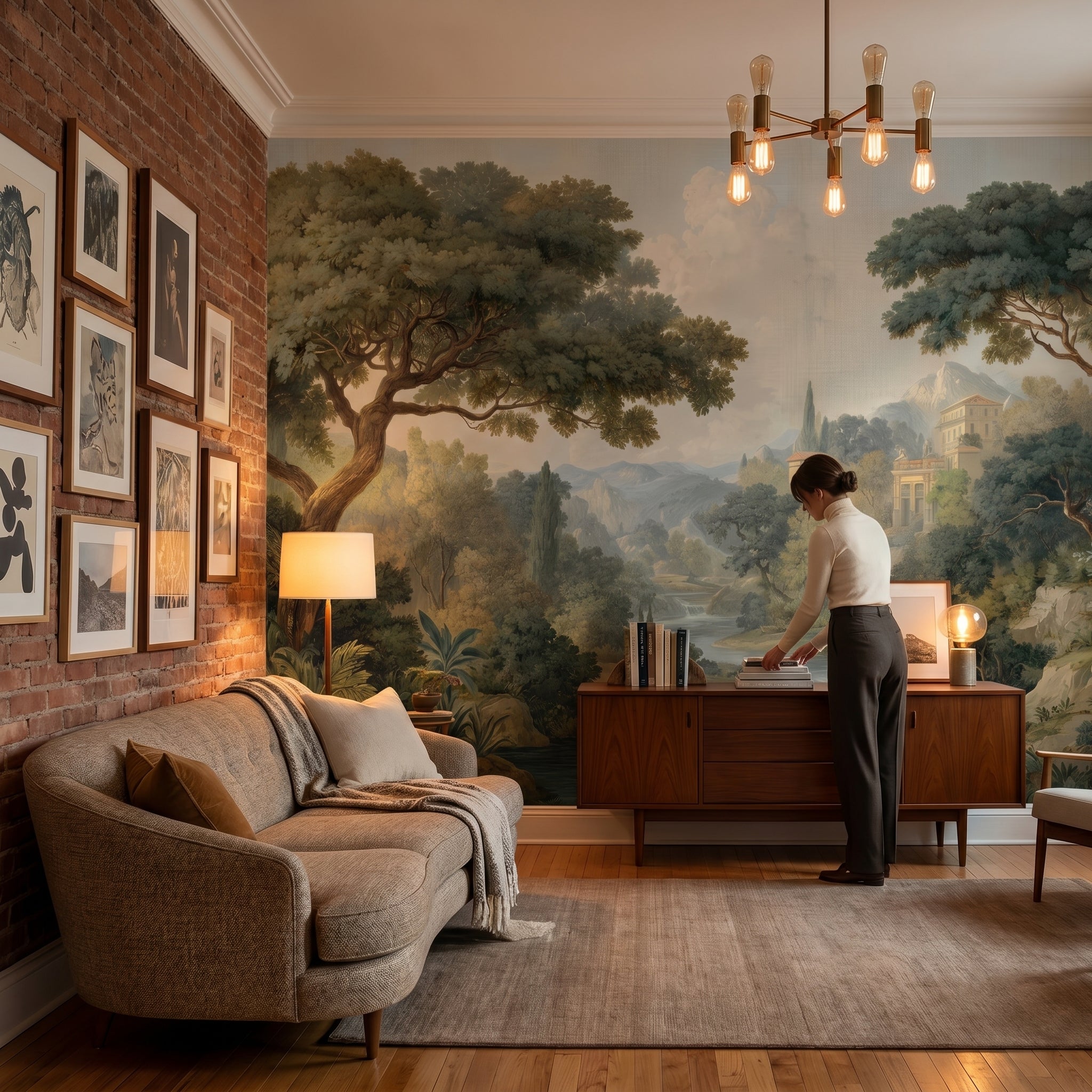 Panoramic Valley Forest Wall Mural