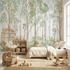 Soft Watercolor Birch Forest Mural Wallpaper