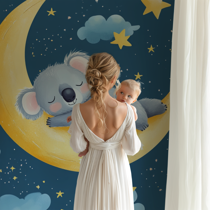 Sleeping Koala on a Moon Croissant Wallpaper | Murals Wallpaper