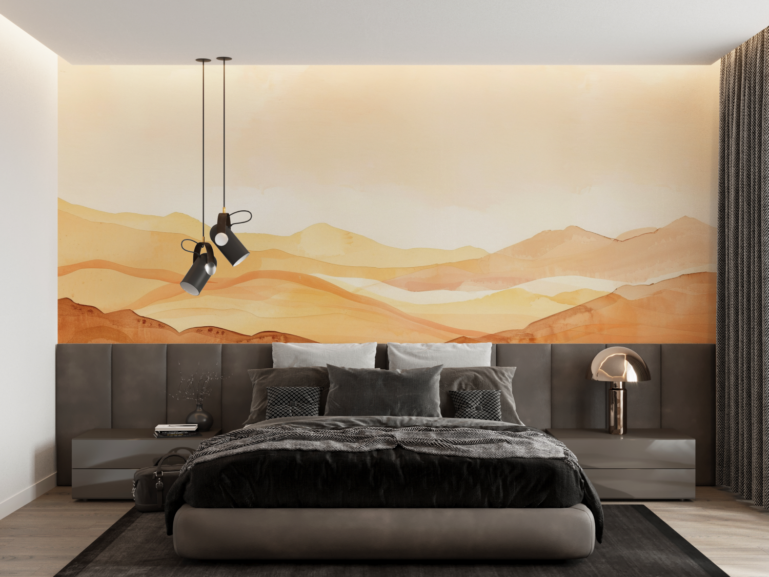 Orange Mountain Wallpaper | Murals Wallpaper