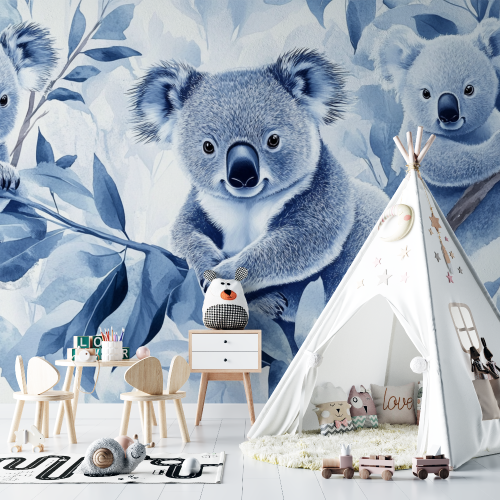 Frosted Leaves Koala Wallpaper | Murals Wallpaper
