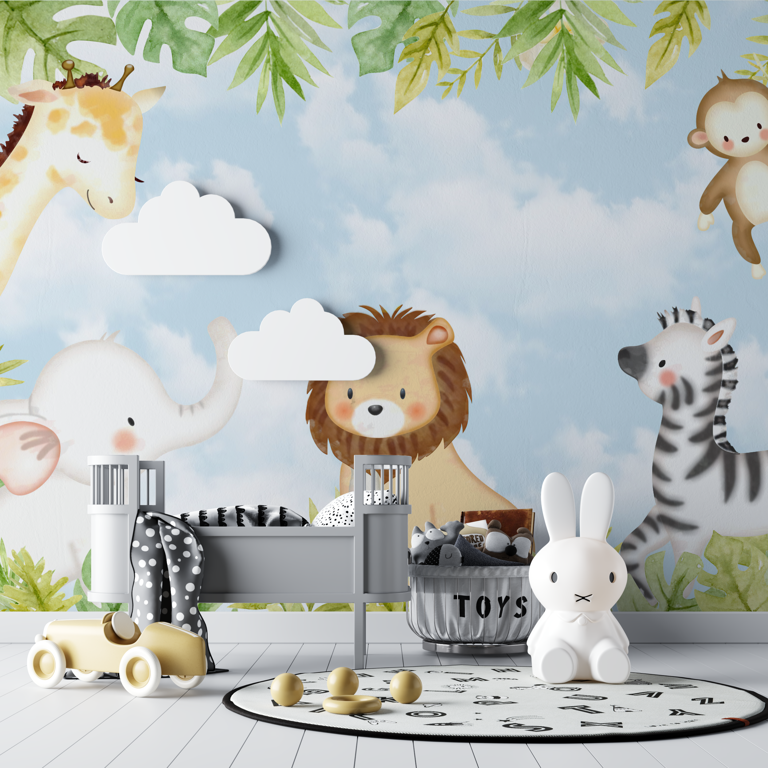 Lion and Forest Animals Wallpaper | Murals Wallpaper