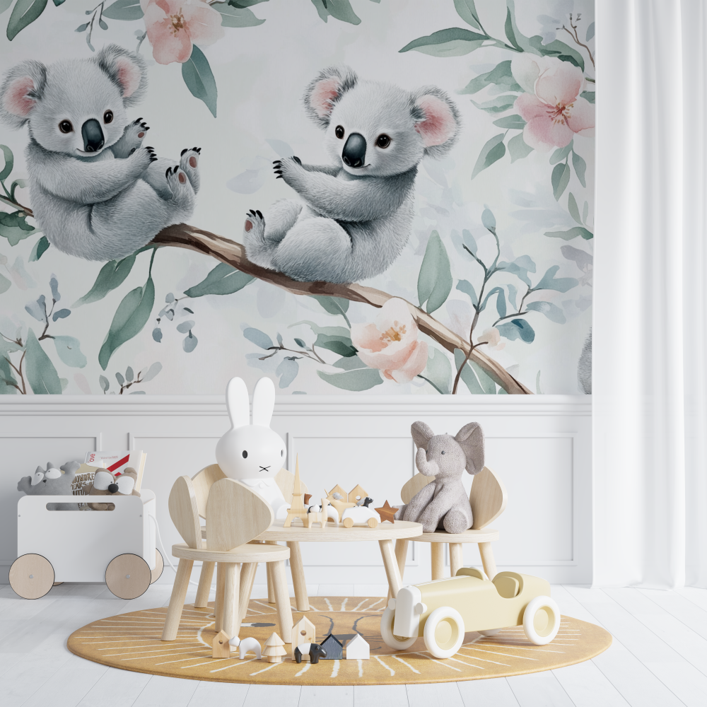 Koala and Milk Drops Wallpaper | Murals Wallpaper