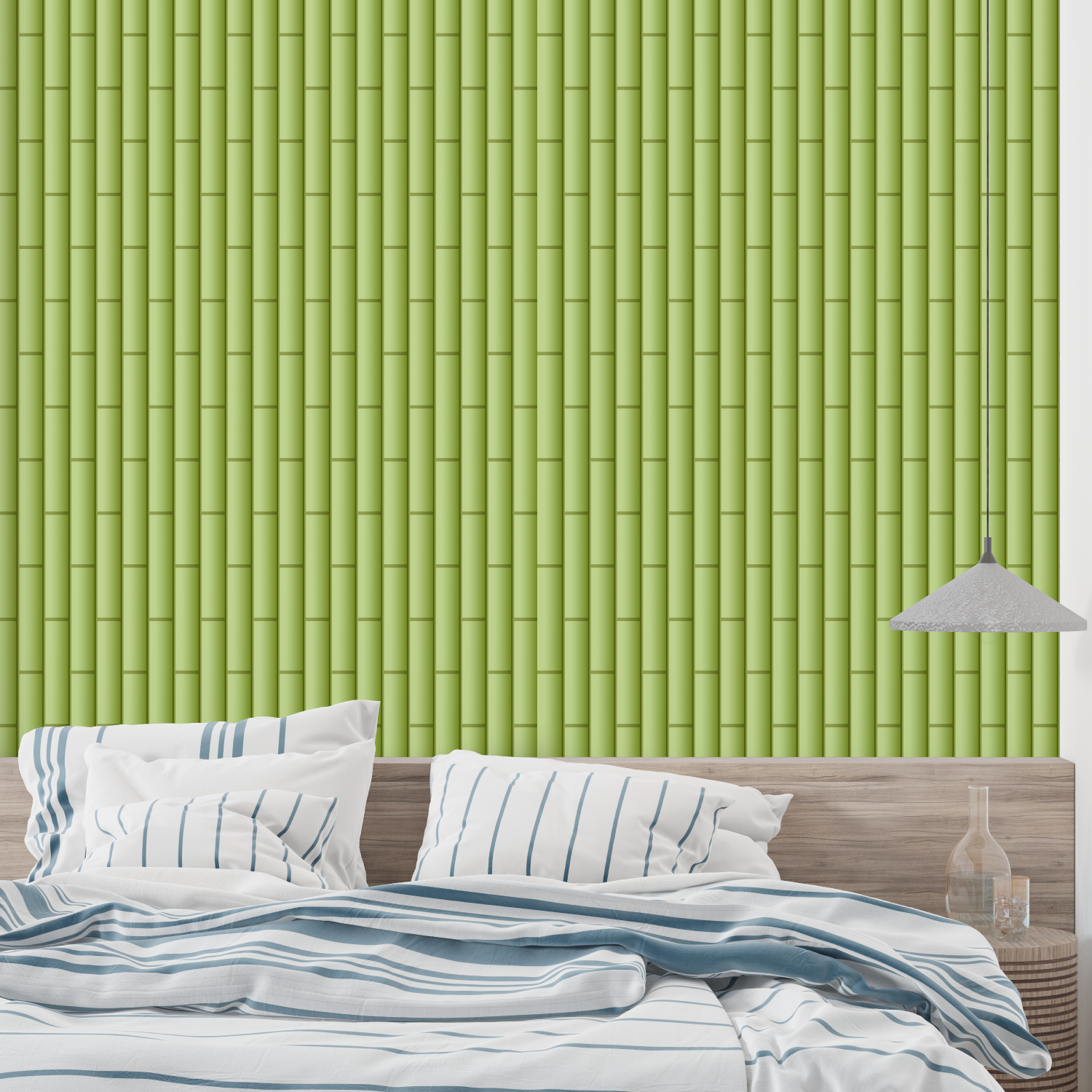 Light Green Bamboo Effect Wallpaper | Murals Wallpaper