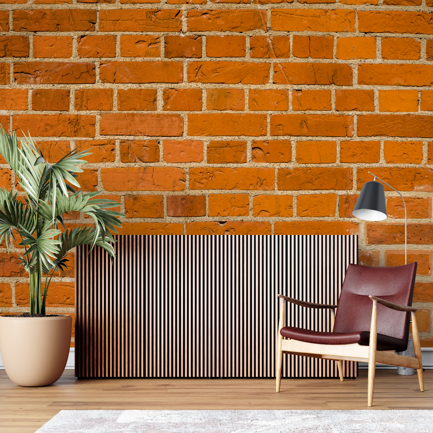 Orange Brick Look Wallpaper | Murals Wallpaper