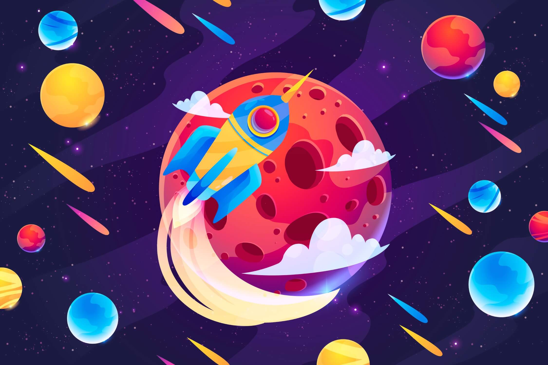 Meteor Shower Space Wallpaper | Murals Wallpaper