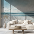Watercolor landscape mural wallpaper canape tendance