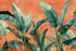 Terracotta Wallpaper with Banana Leaves | Murals Wallpaper