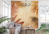 Terracotta Wallpaper with Stylized Palms | Murals Wallpaper