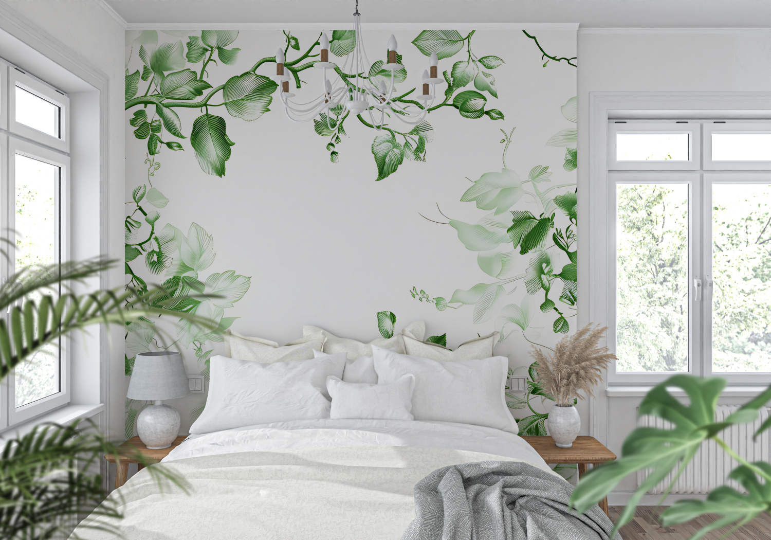 Papier Peint Vert Nature - Tapisserie-Panorama