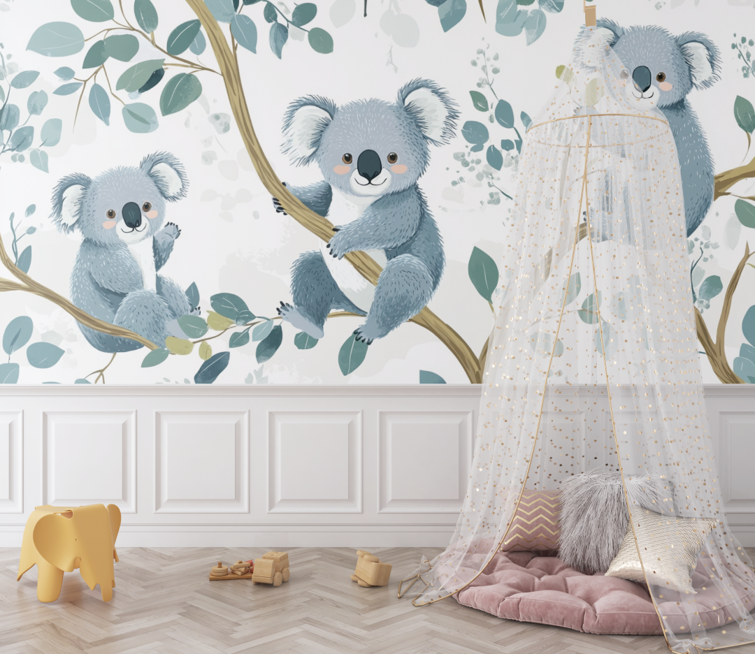 Koala Wake-Up Soft Wallpaper | Murals Wallpaper