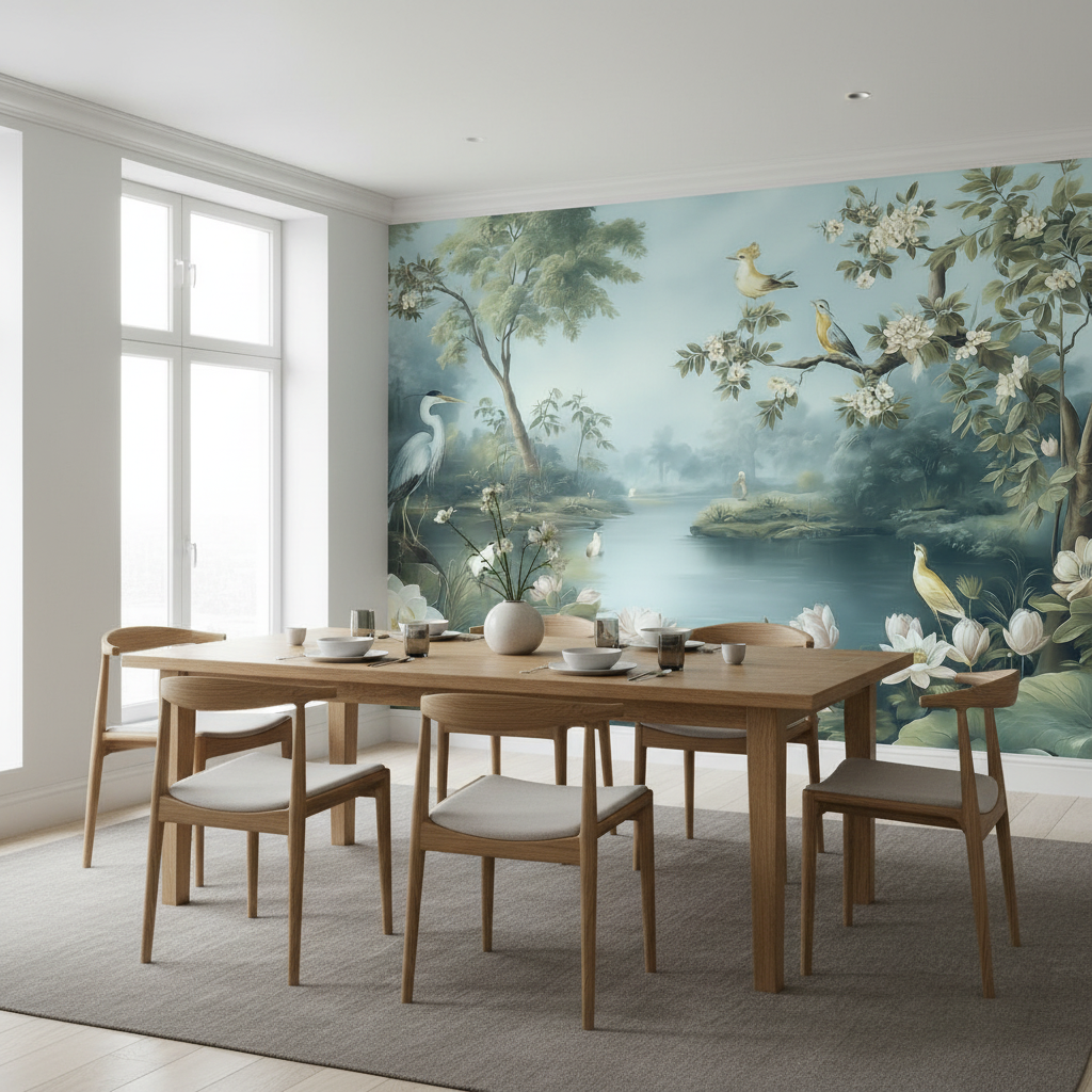 Vintage aquarel landschap behang behang