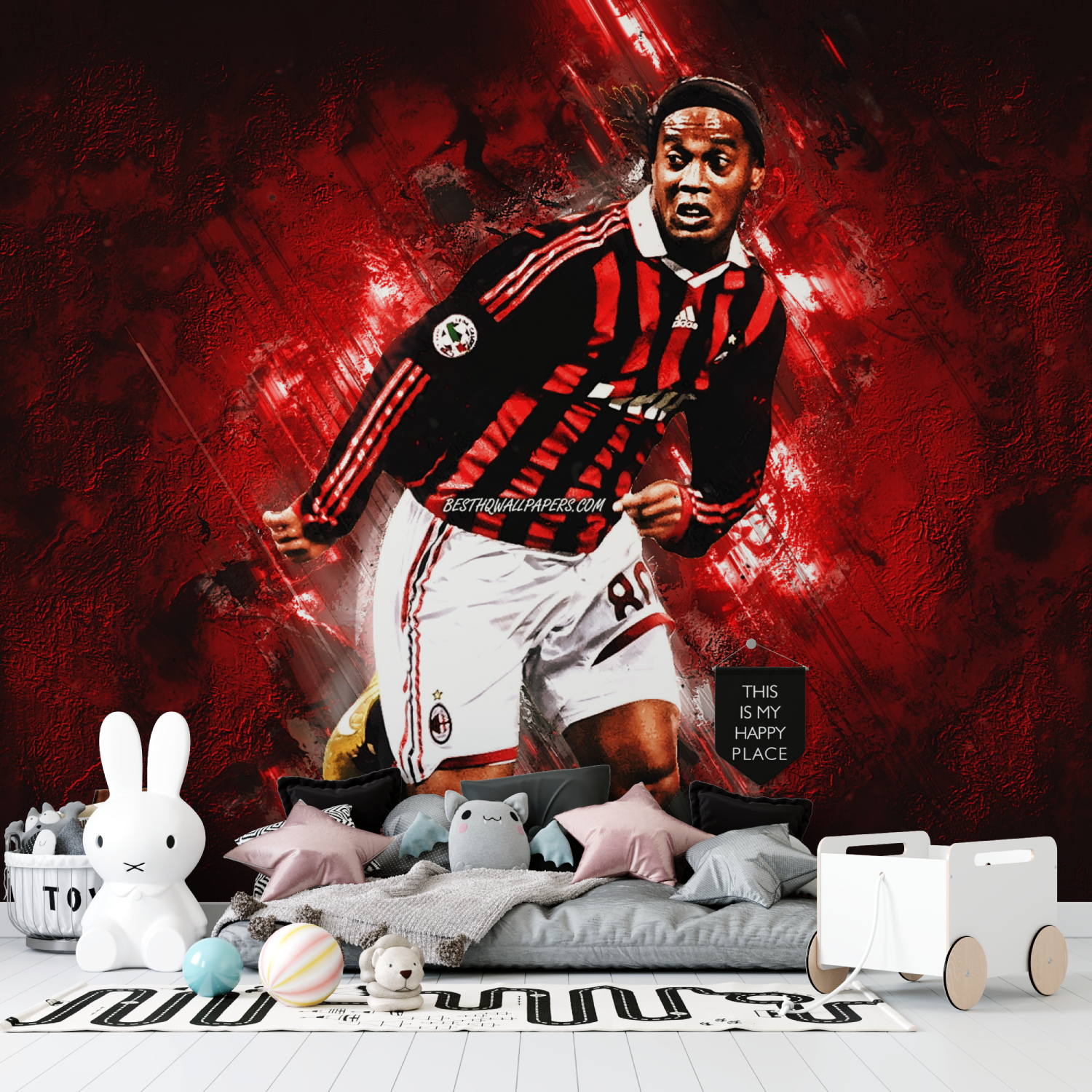 Ronaldinho Red Soccer Day Wallpaper | Murals Wallpaper