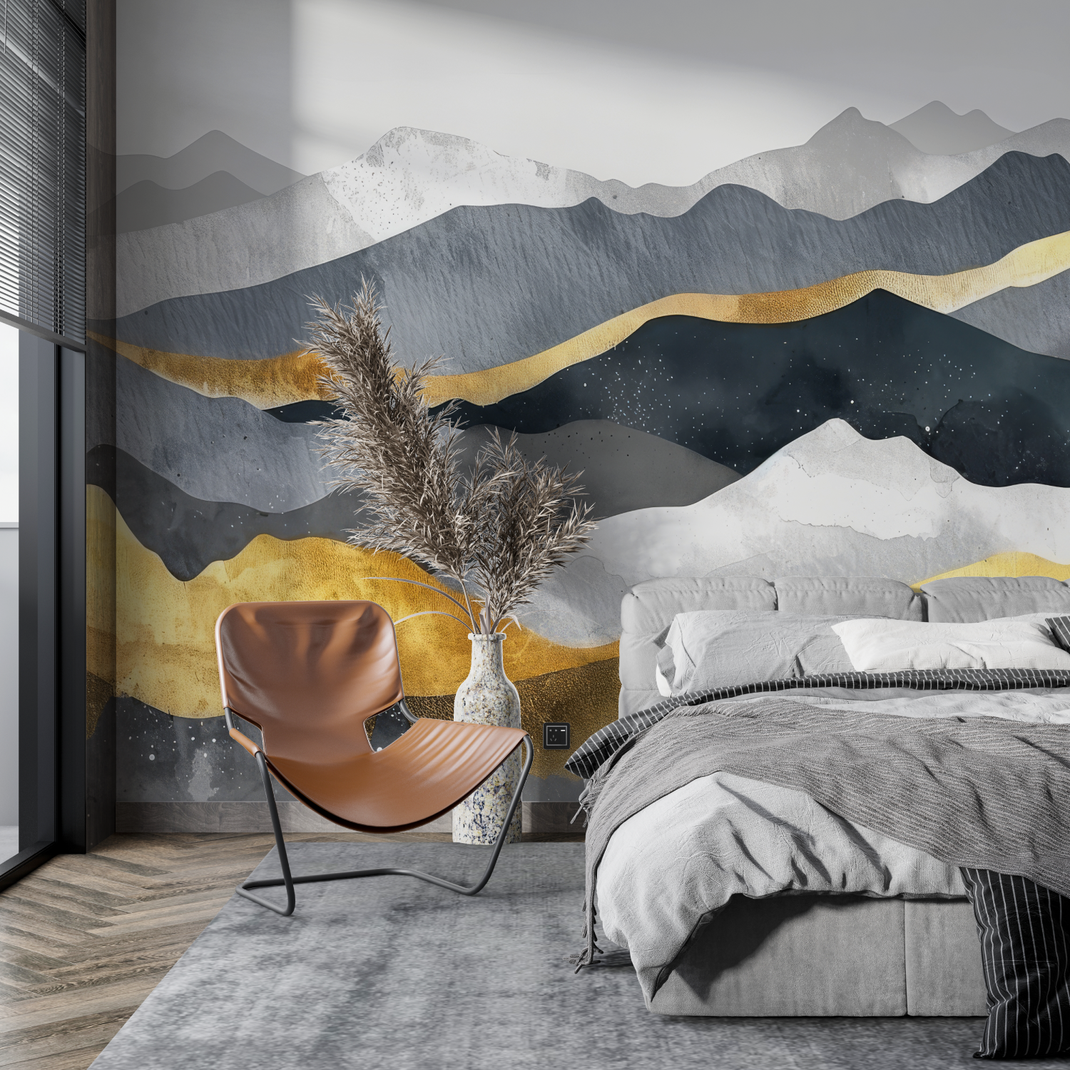 Gold and Gray Wallpaper | Murals Wallpaper