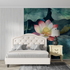 Watercolor Lotus and Green Leaves Wallpaper | Murals Wallpaper