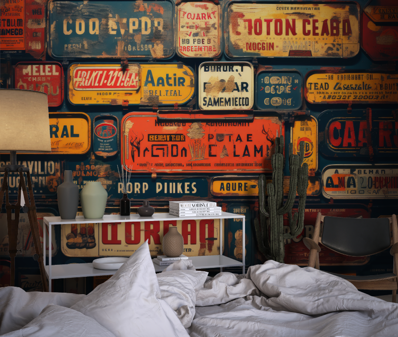 Vintage Car Plate Wallpaper | Murals Wallpaper