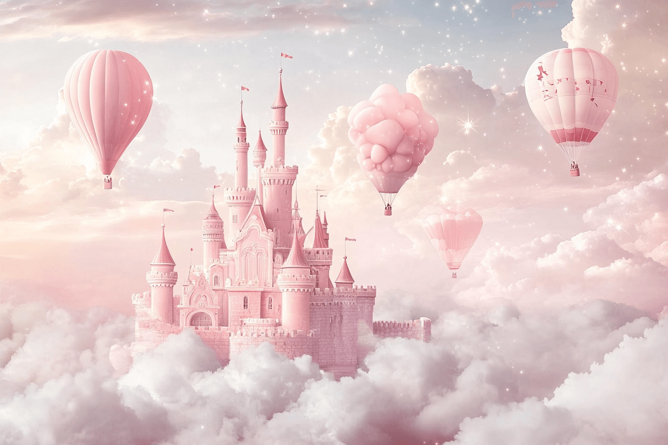 Princess Castle Pink Wallpaper in the Sky | Murals Wallpaper